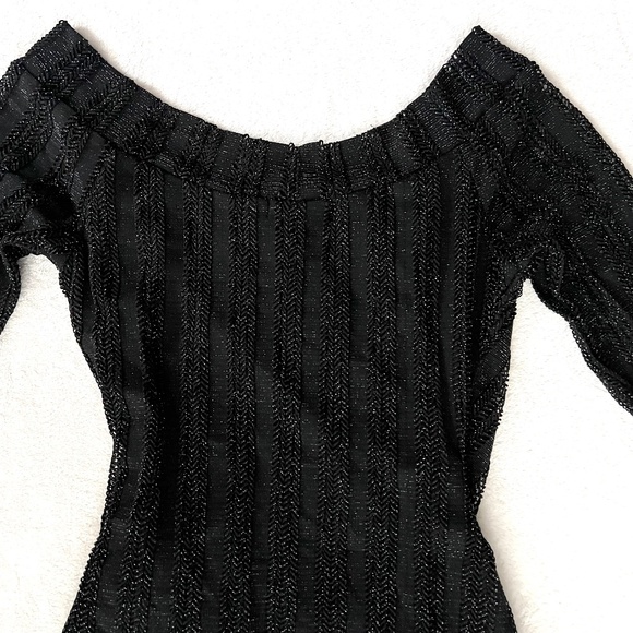 NWT Kabana Women's Black Cross Front Mini Dress 3/4 Sleeves Size Medium - Picture 2 of 10